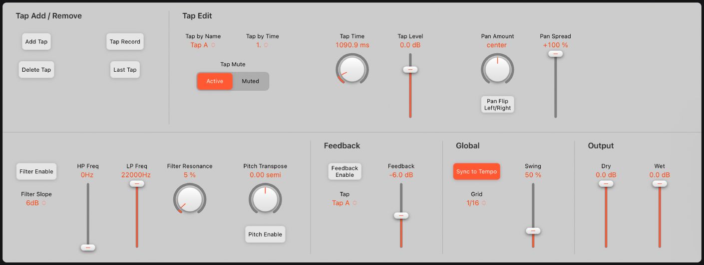 Figure. Delay Designer window, showing main interface areas.