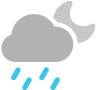 霧雨(夜間)を表すアイコン。