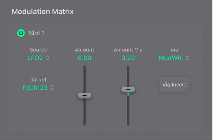 Abbildung. ES2 Mod Matrix Slot 1.