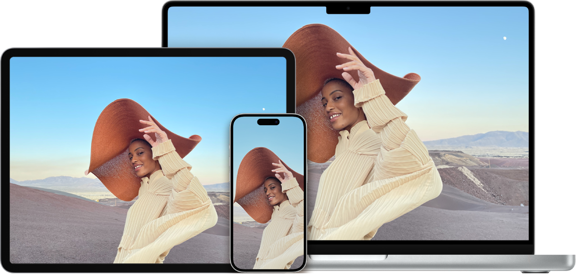 Các ảnh giống nhau hiển thị trên iPhone, iPad và máy Mac.