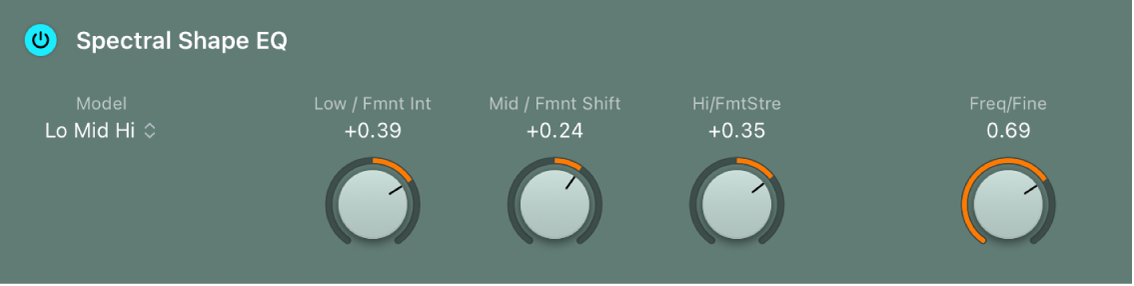 Figure. Spectral Shape EQ parameters.