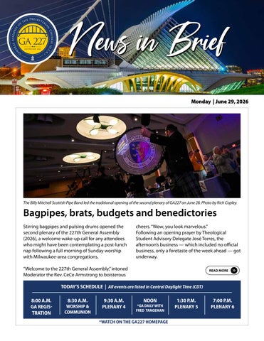 227th General Assembly Daily News Brief — June 29, 2026