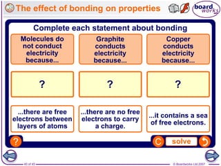 © Boardworks Ltd 2007
40 of 45
The effect of bonding on properties
 