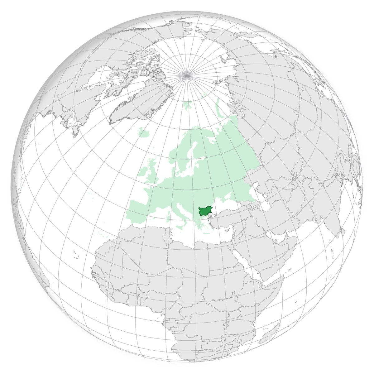 plassering av Bulgaria på jordkloden. Kart
