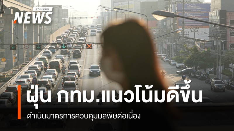 กทม.เผยสถานการณ์ฝุ่นแนวโน้มดีขึ้น ใช้มาตรการควบคุมมลพิษต่อเนื่อง