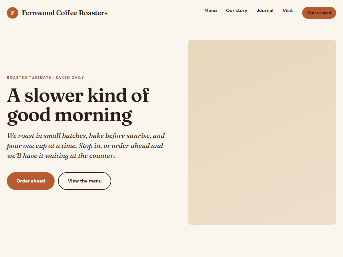 Parcel: free WordPress FSE theme for coffee shops and caf├®s theme screenshot