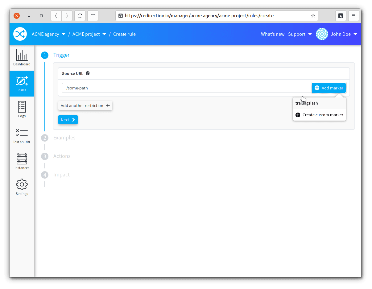 Marker templates management