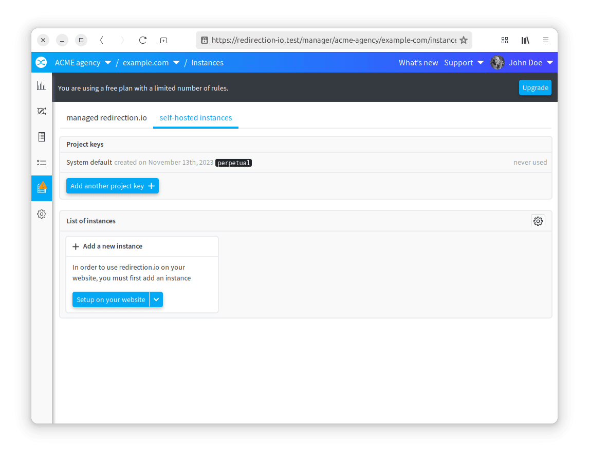 The list of the instances is empty in a newly create project