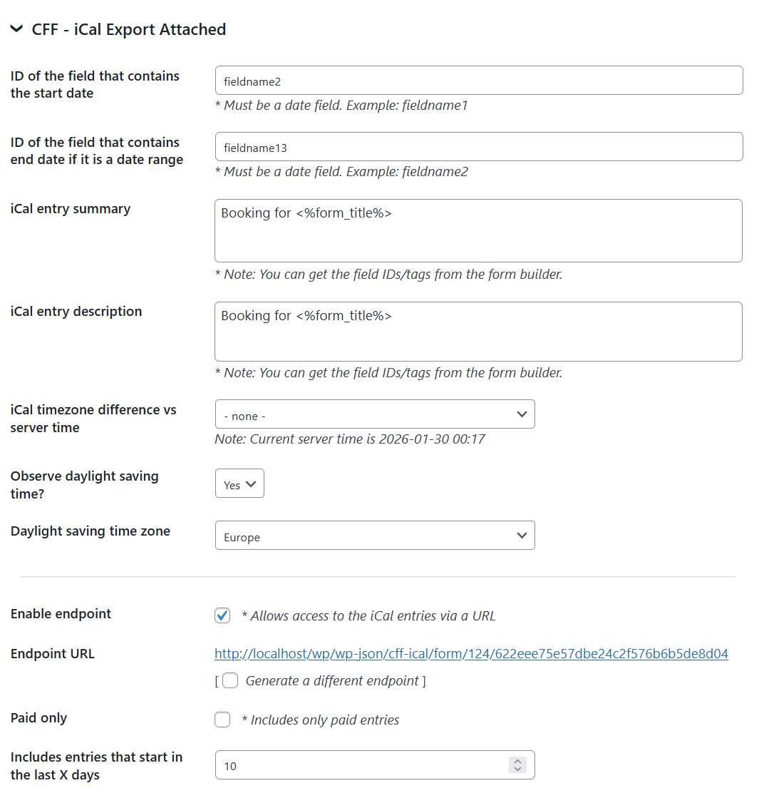 iCal Add-on