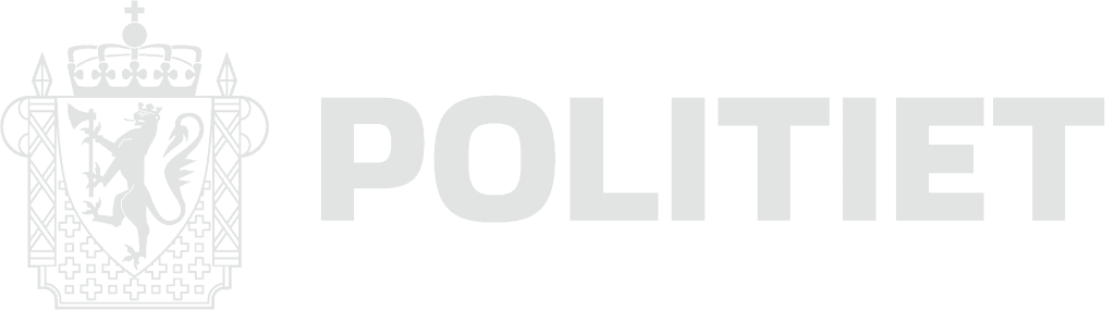 Politiets logo i hvit farge