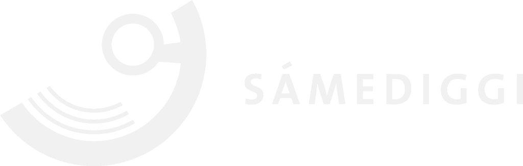 Sametingets logo i hvit farge.