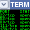 Features a command-line interface. Terminal window icon