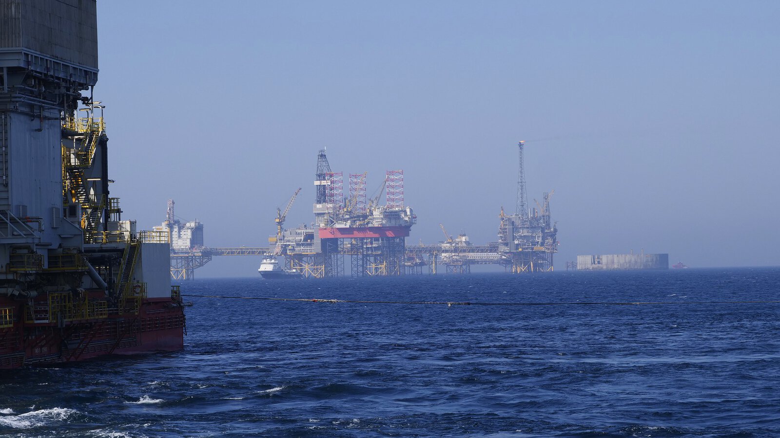 Drilling rig out at sea