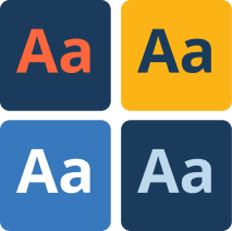 Four squares with 'Aa' in different colors