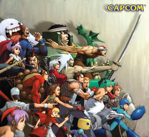 Capcom video game characters in a dynamic action pose. — Capcom Wallpaper