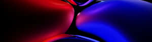 Formas abstractas brillantes rojas y azules fluyendo en la oscuridad. — HD Fondos de pantalla