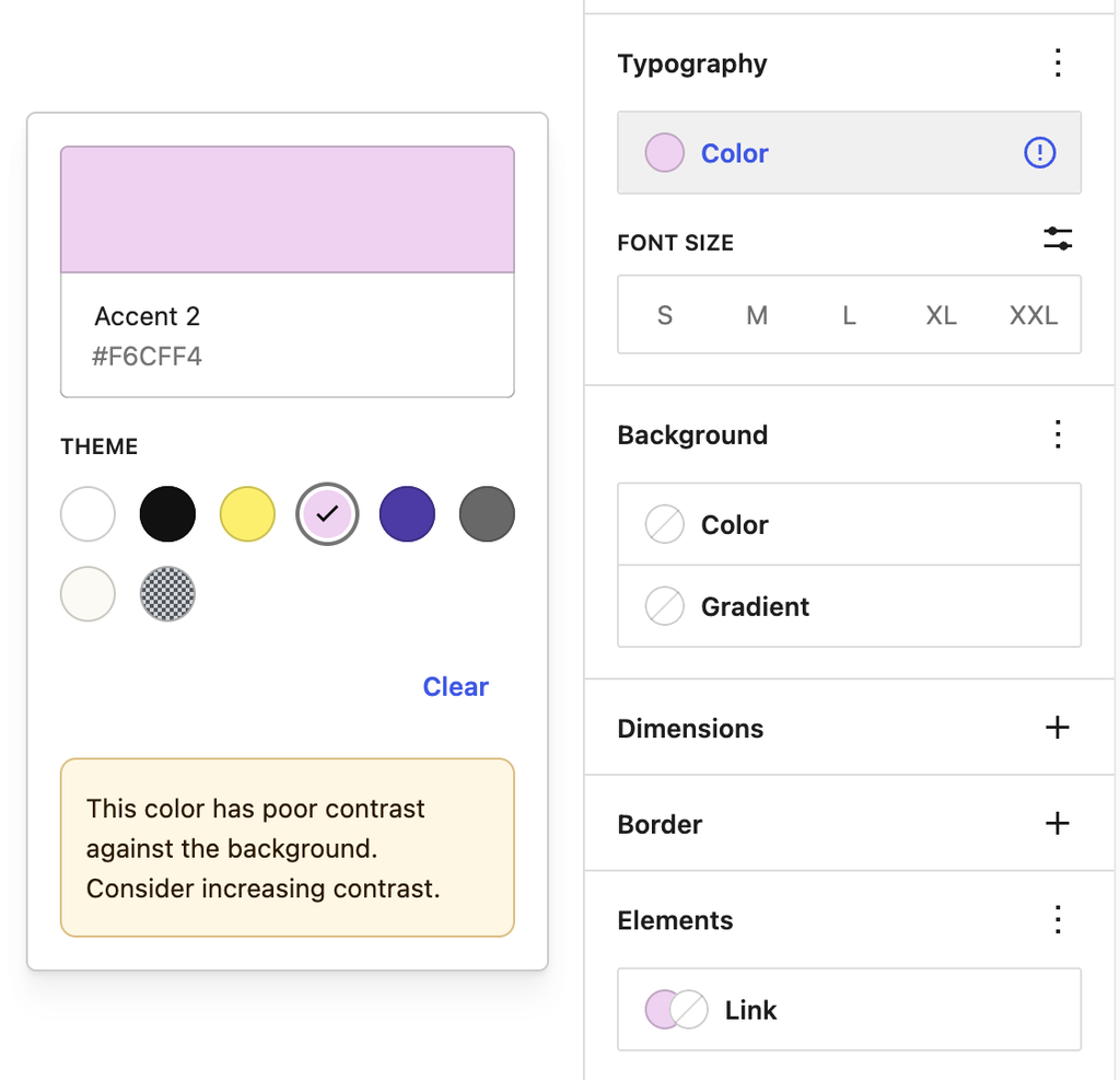 Accessibility warning on text color