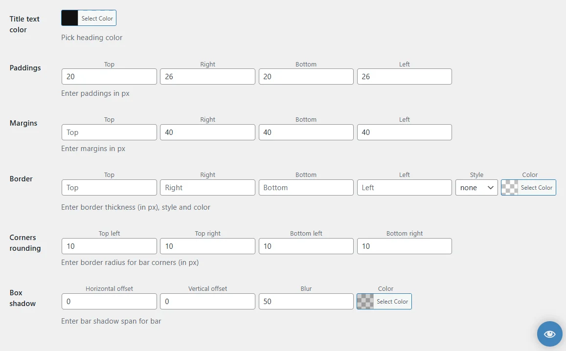 Cookie bar text color customization in Flexible Cookies Style Add-on