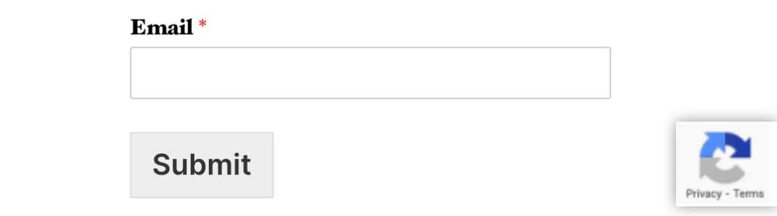 Exemple de reCAPTCHA invisible - WPForms Exemple de reCAPTCHA invisible