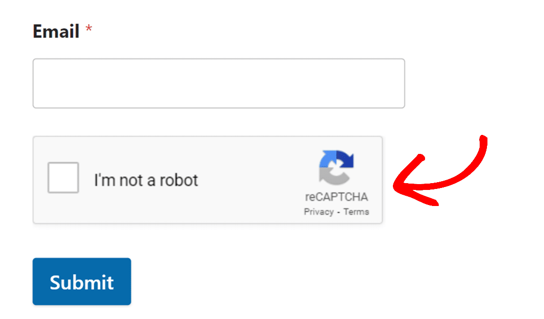 reCAPTCHA - WPForms reCAPTCHA par case à cocher