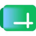 Add button: green rounded rectangle with a white plus sign, indicating an 'Add' action.