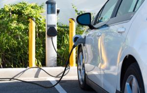 Electric car charging in a parking slot