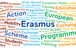wordcloud related to the Erasmus+ programme