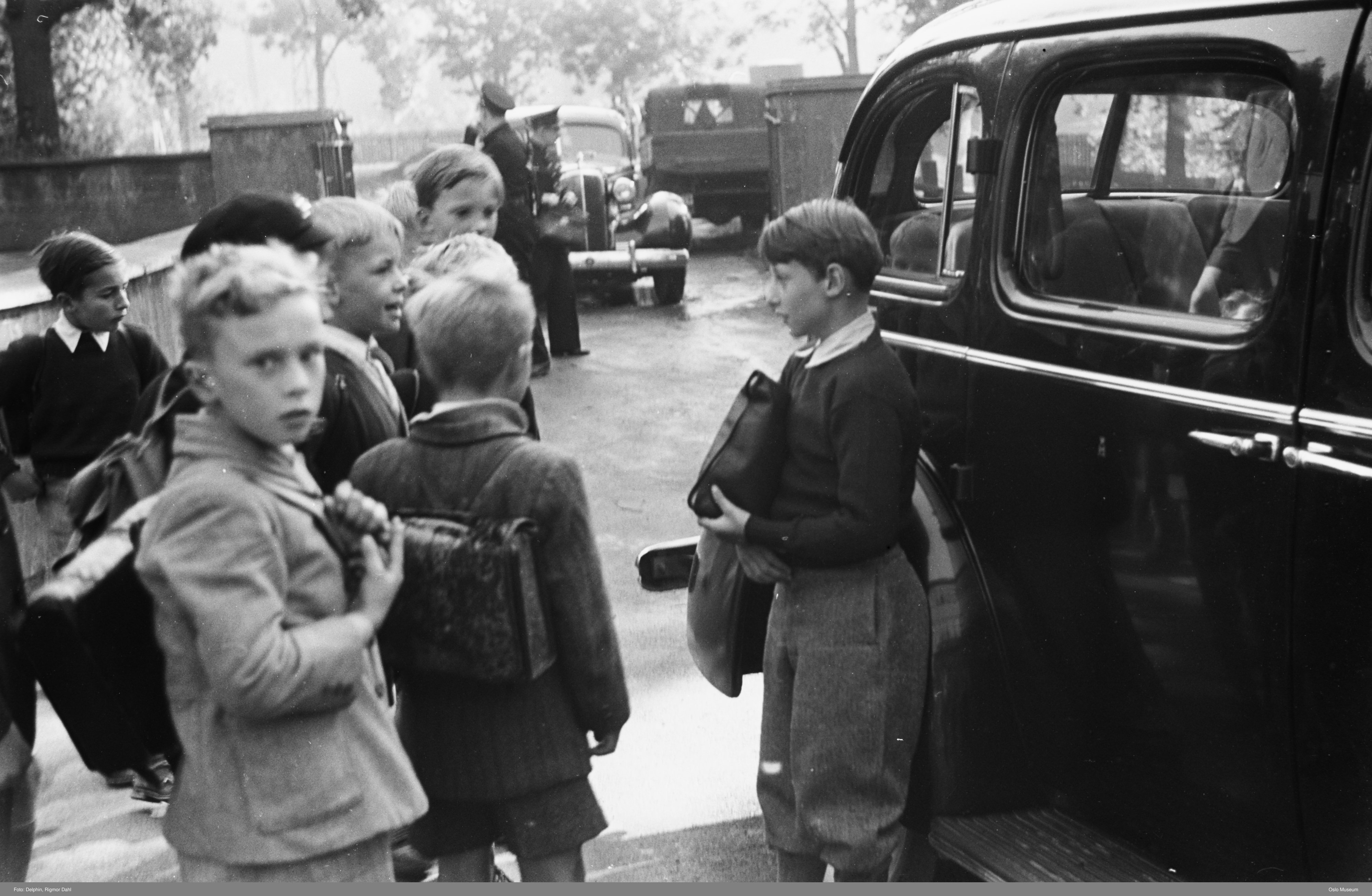 Prins Haralds første skoledag i Norge, 11 september 1945 på Smestad skole. Foto: Rigmor Dahl Delphin