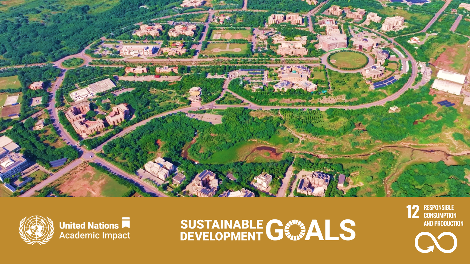 An aerial view of the National University of Sciences and Technology (NUST), Islamabad, showcasing its sustainable infrastructure and eco-friendly environment.