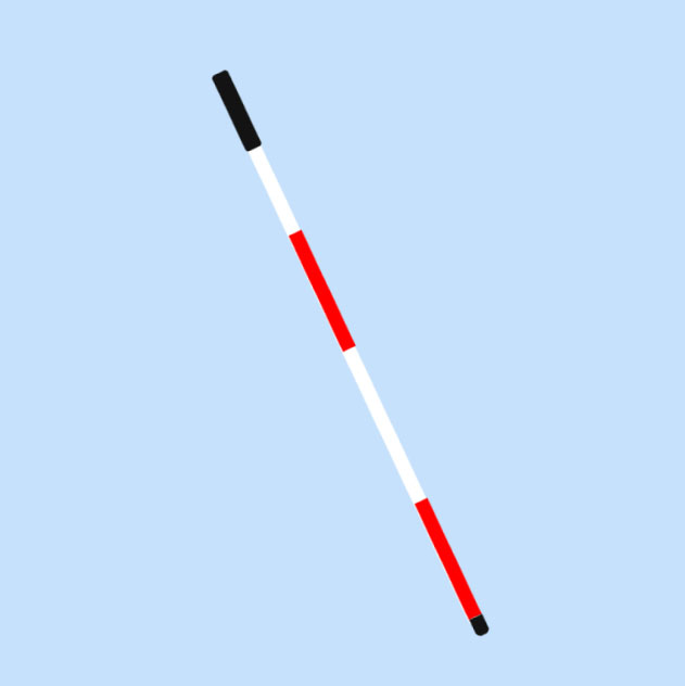 an illustration of a red and white striped cane