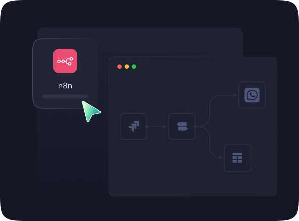 The deployed n8n site, ready for its first workflow